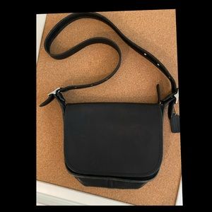 Black Coach Vintage Shoulder Bag with Flap
